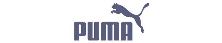 The puma logo showcased through retail analytics on a black background.